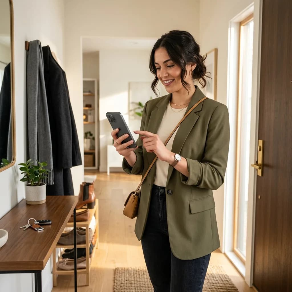 Person sharing their location on phone before heading to a safe first date